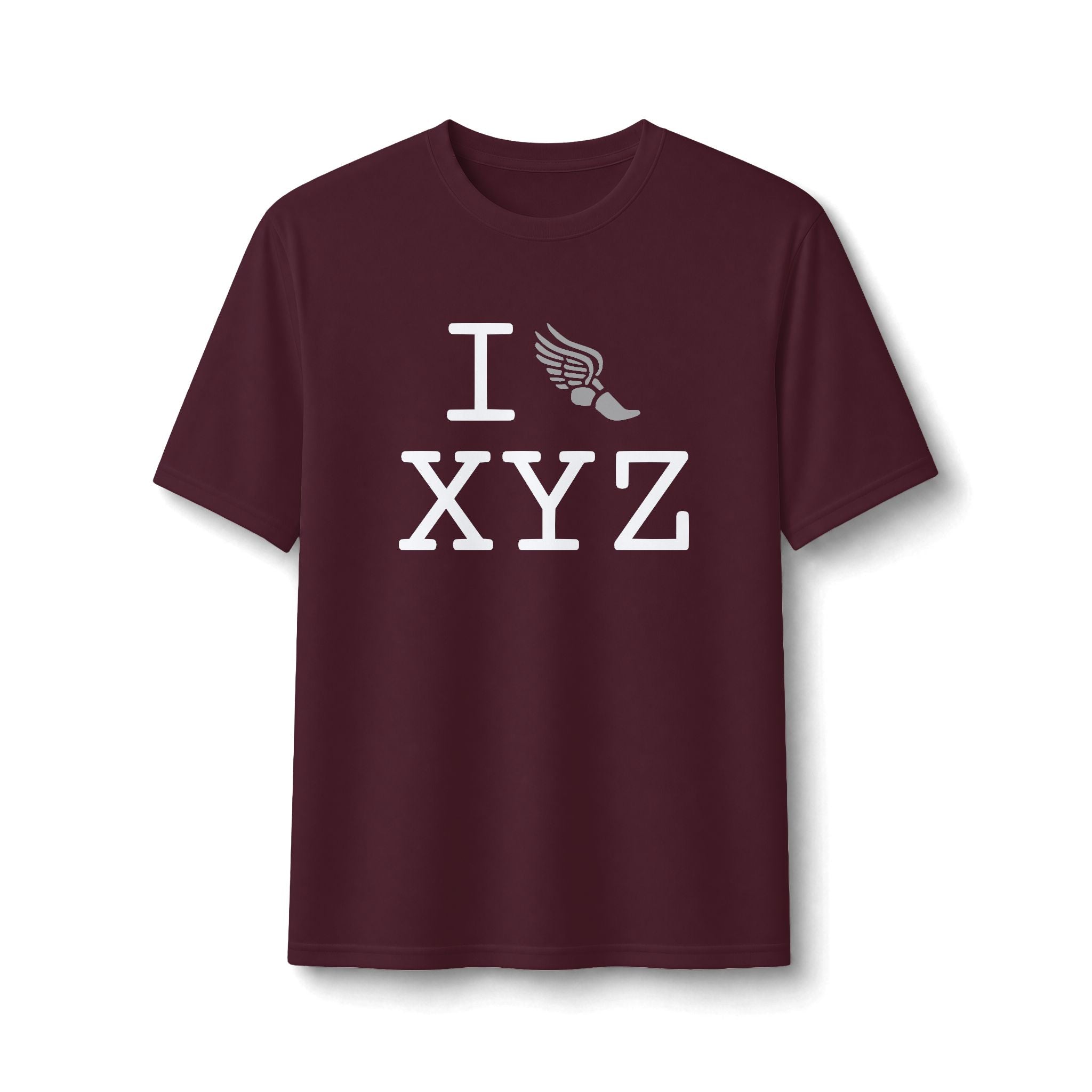 I Run ___ athletic T, grey logo