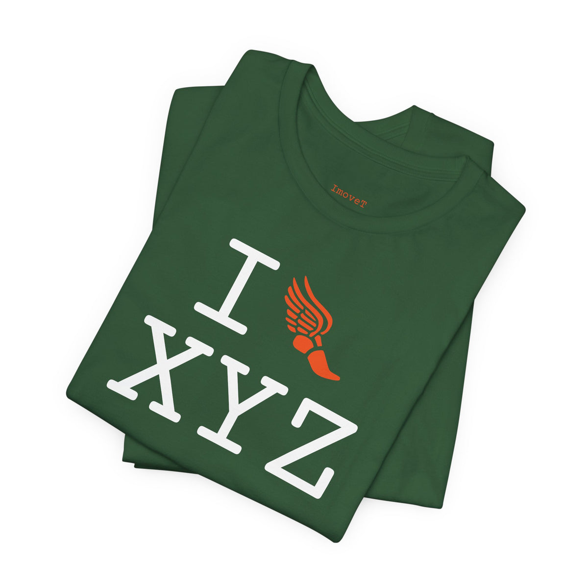 I Run unisex T, orange logo