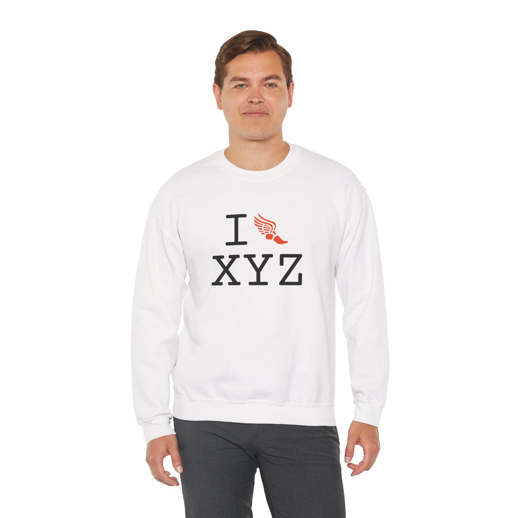I Run sweatshirt, orange logo