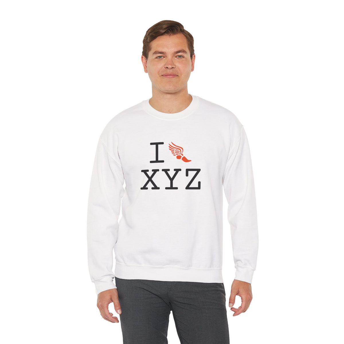 I Run sweatshirt, orange logo