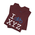 I Bike unisex T, light blue bike