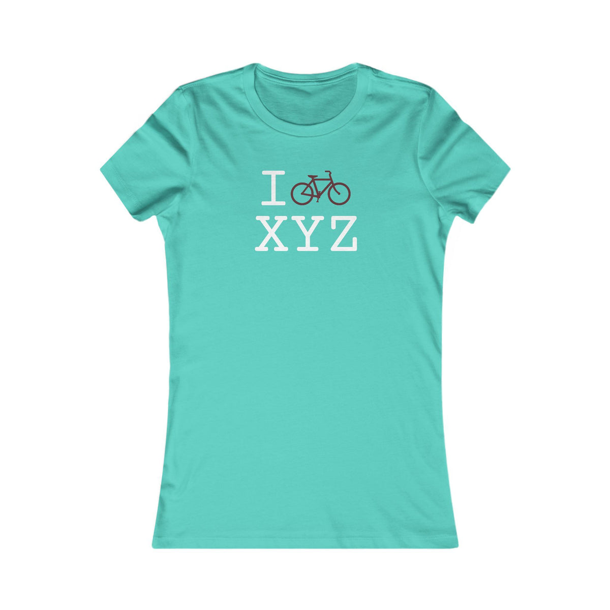 I Bike women's T, maroon bike
