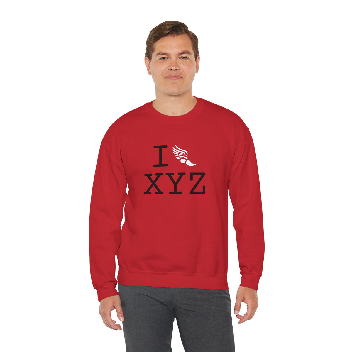 I Run sweatshirt, white logo