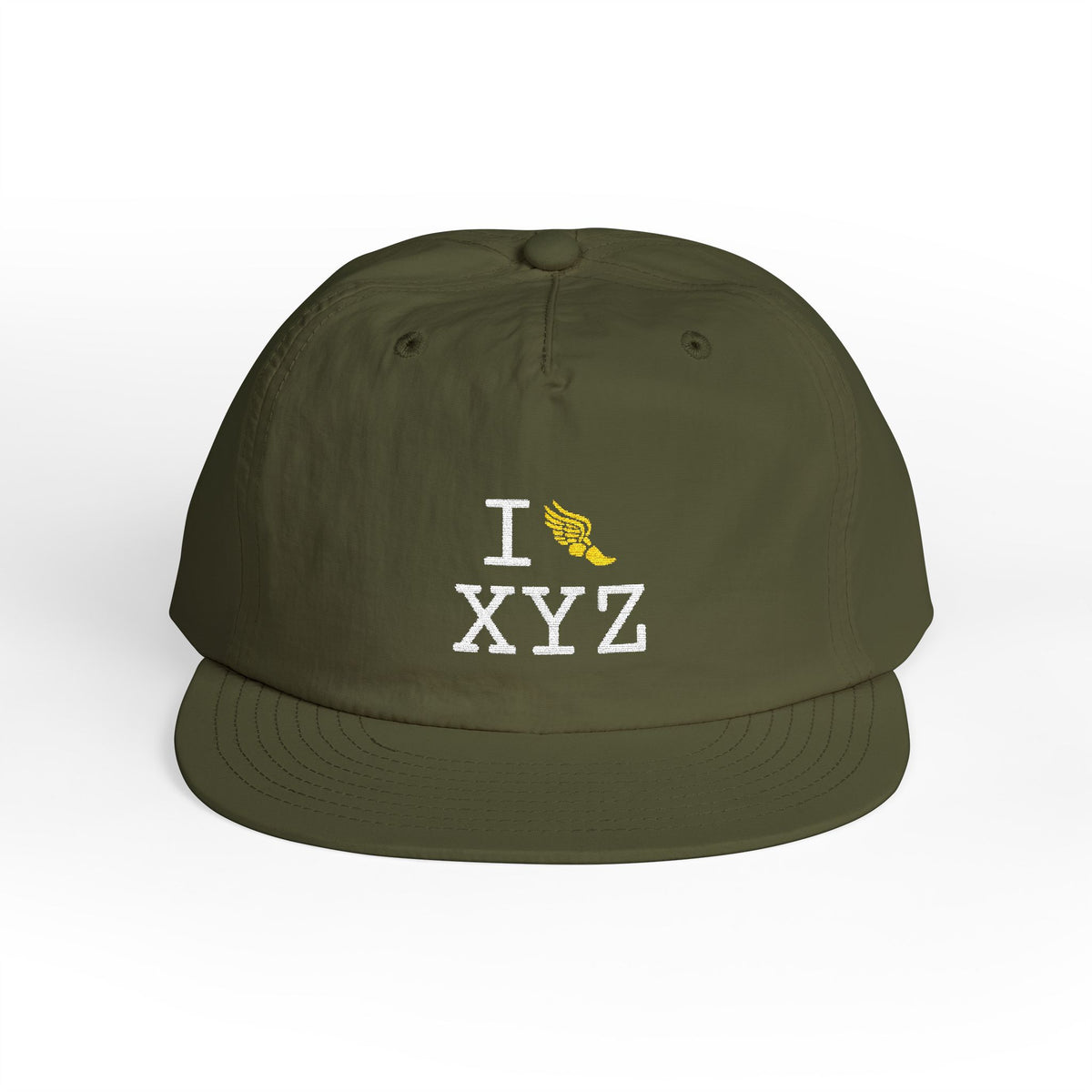 I Run athletic hat, yellow logo