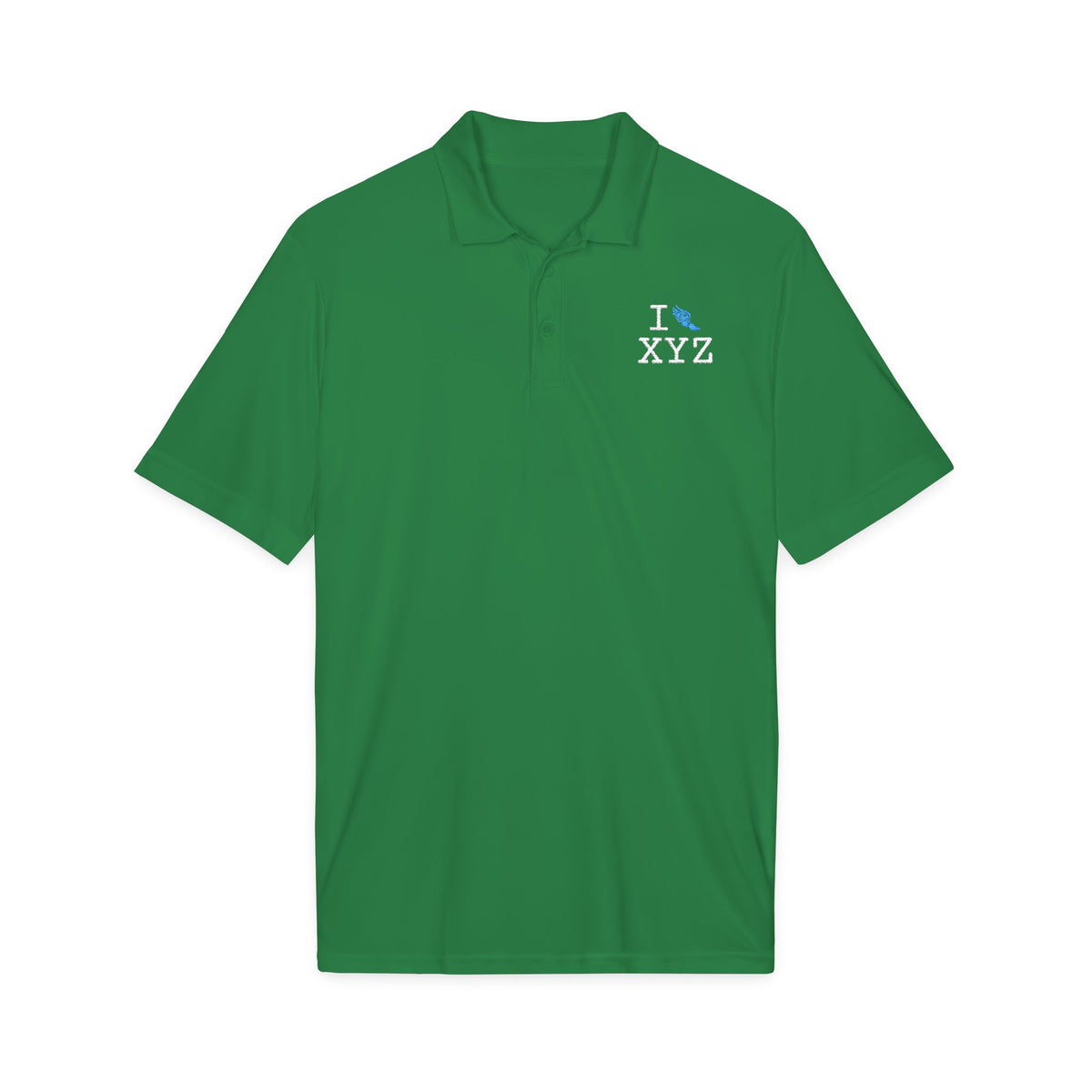 I Run polo, light blue logo