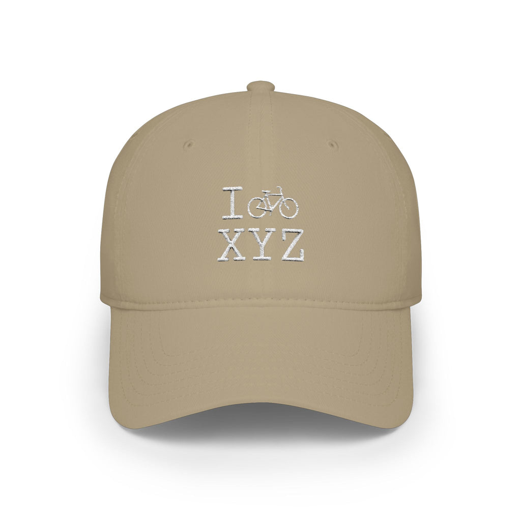 I Bike baseball cap, white bike