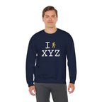 I Hike sweatshirt, gold hiker