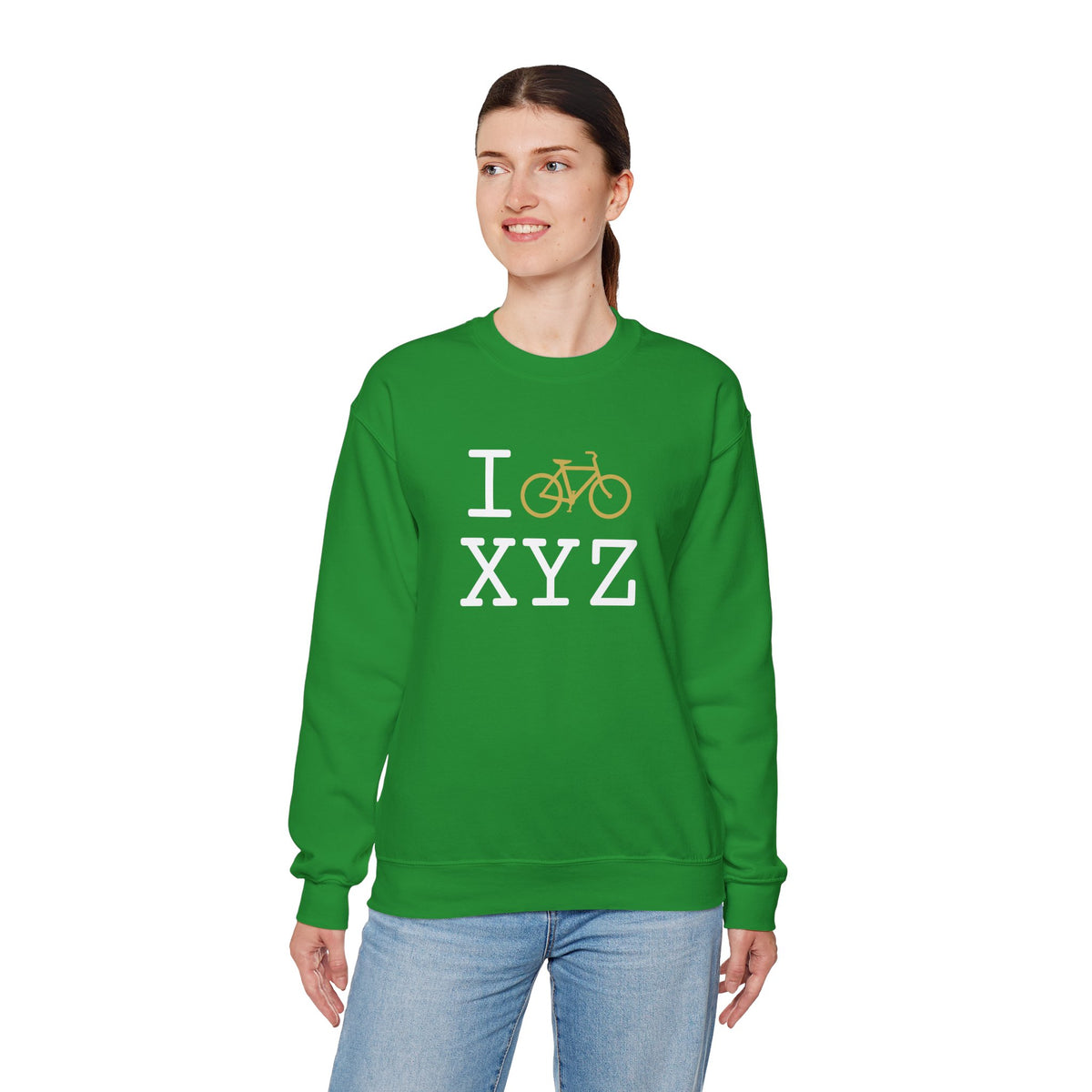 I Bike sweatshirt, gold bike