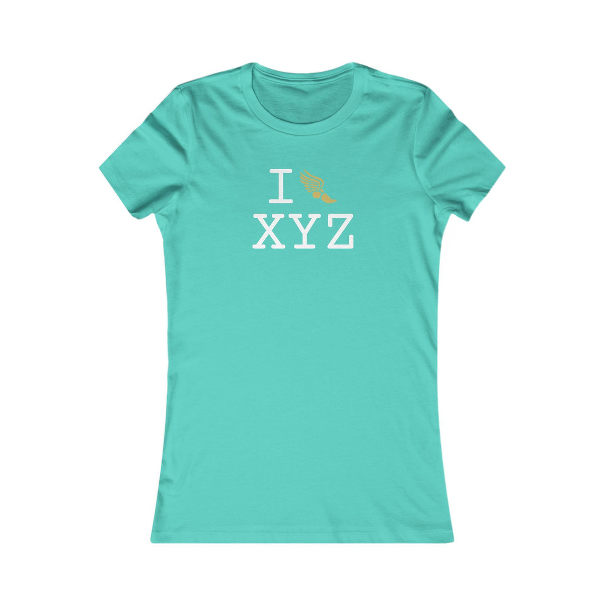 I Run women's T, gold logo