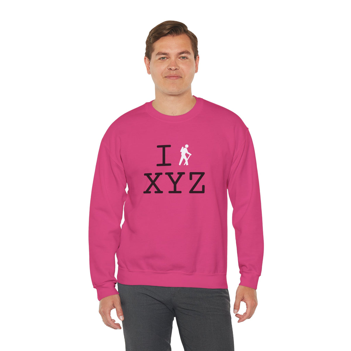 I Hike sweatshirt, white hiker