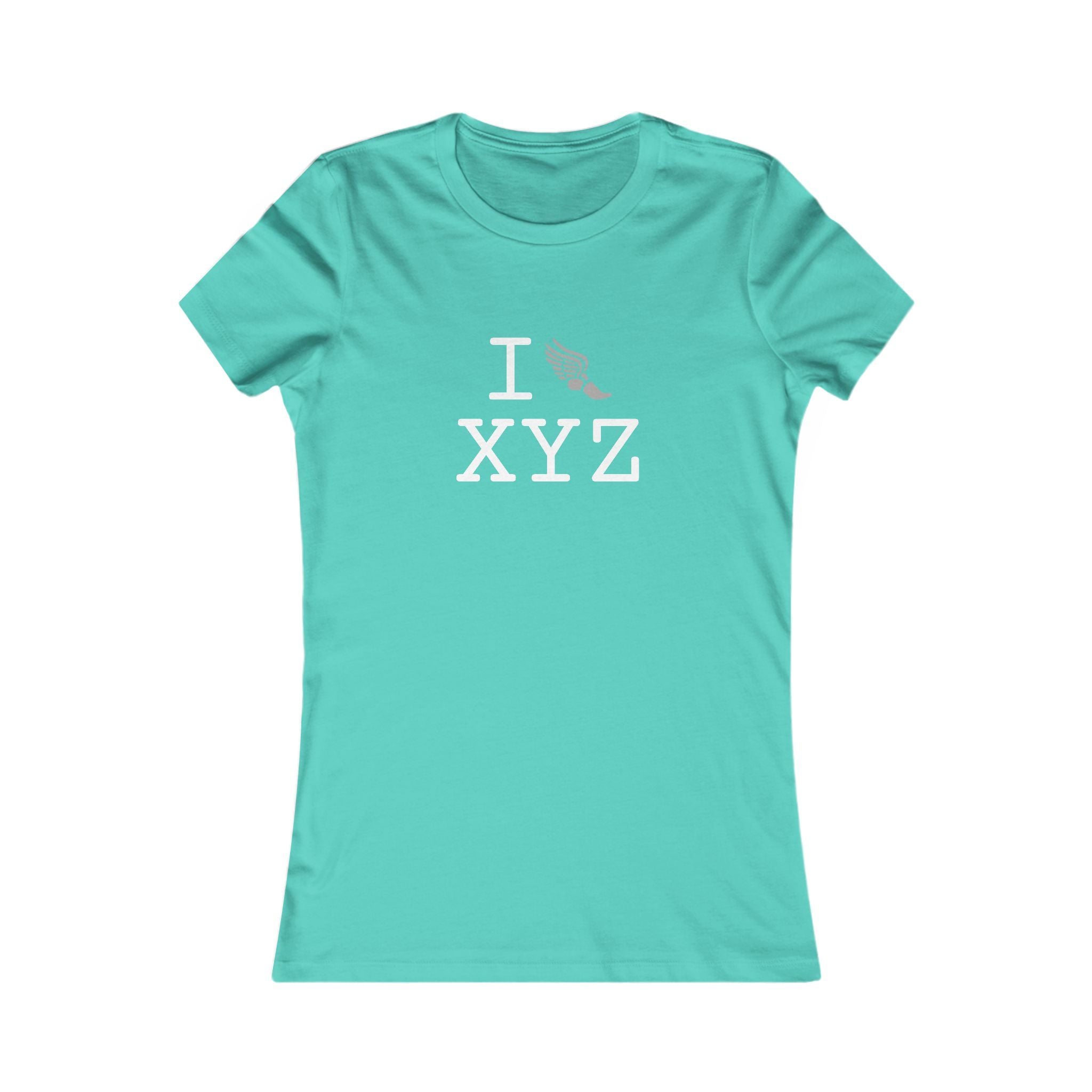 I Run ___ women's T, grey logo