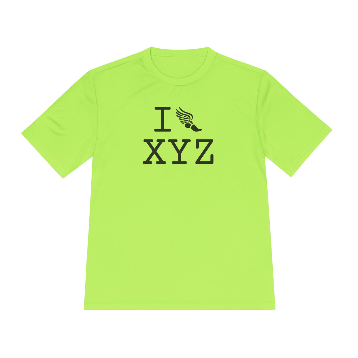 I Run athletic T, black logo