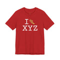 I Run unisex T, gold logo