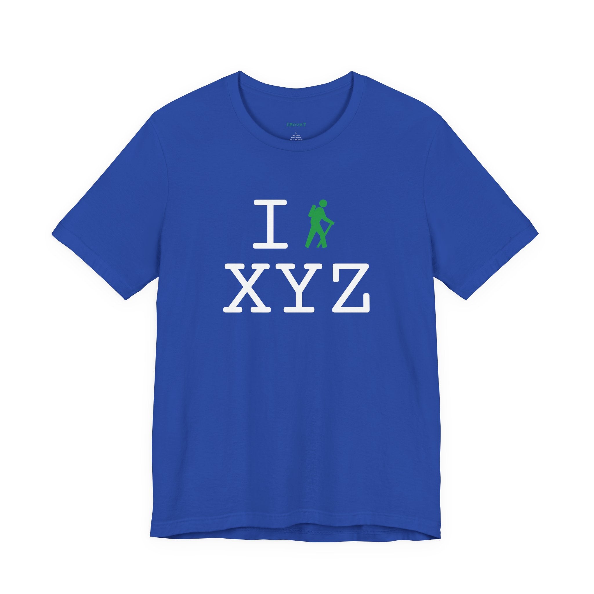 I Hike ___ unisex T, green hiker
