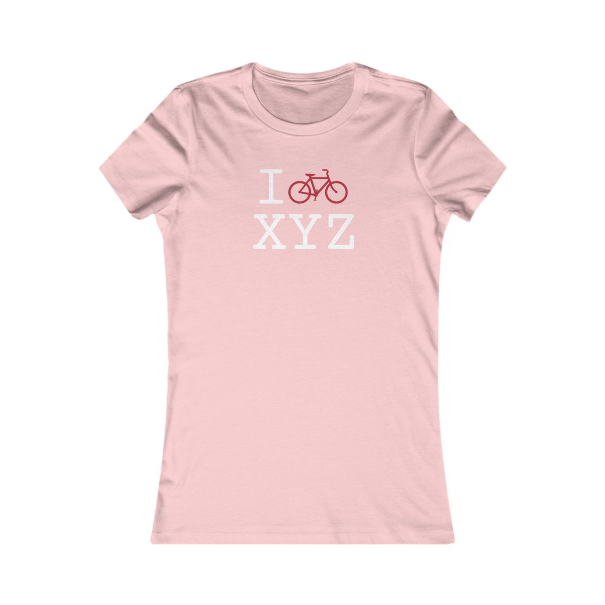 I Bike women's T, crimson bike