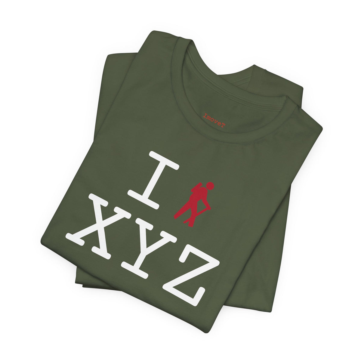 I Hike unisex T, red hiker