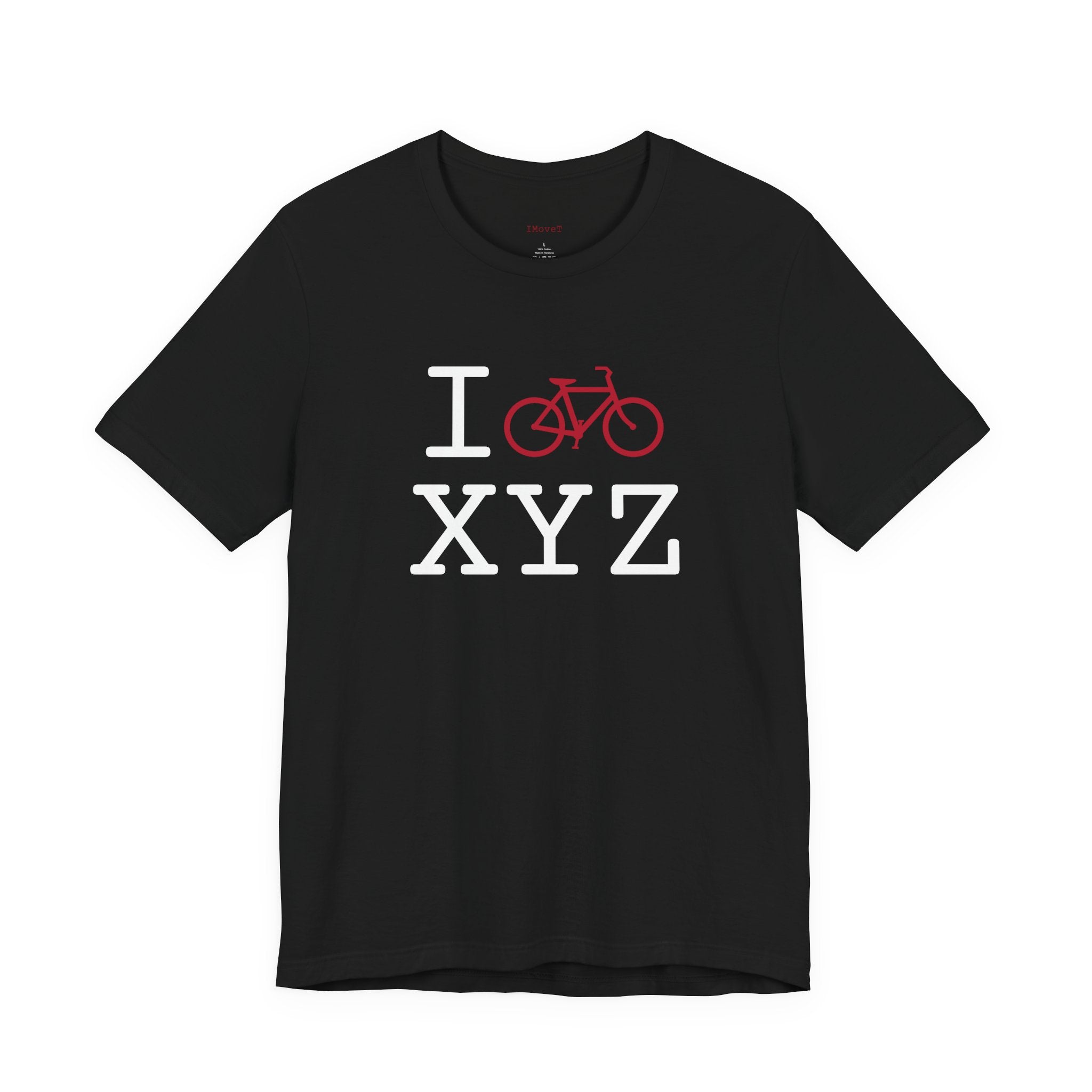 I Bike ___ unisex T, crimson bike