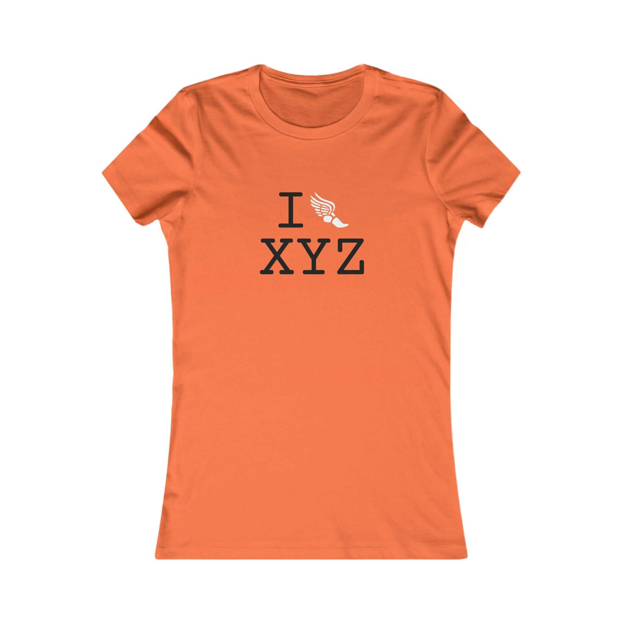 I Run ___ women's T, white logo