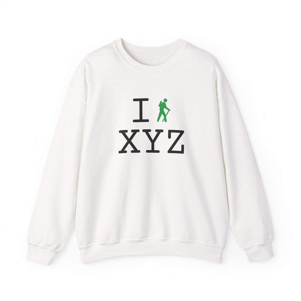 I Hike sweatshirt, green hiker