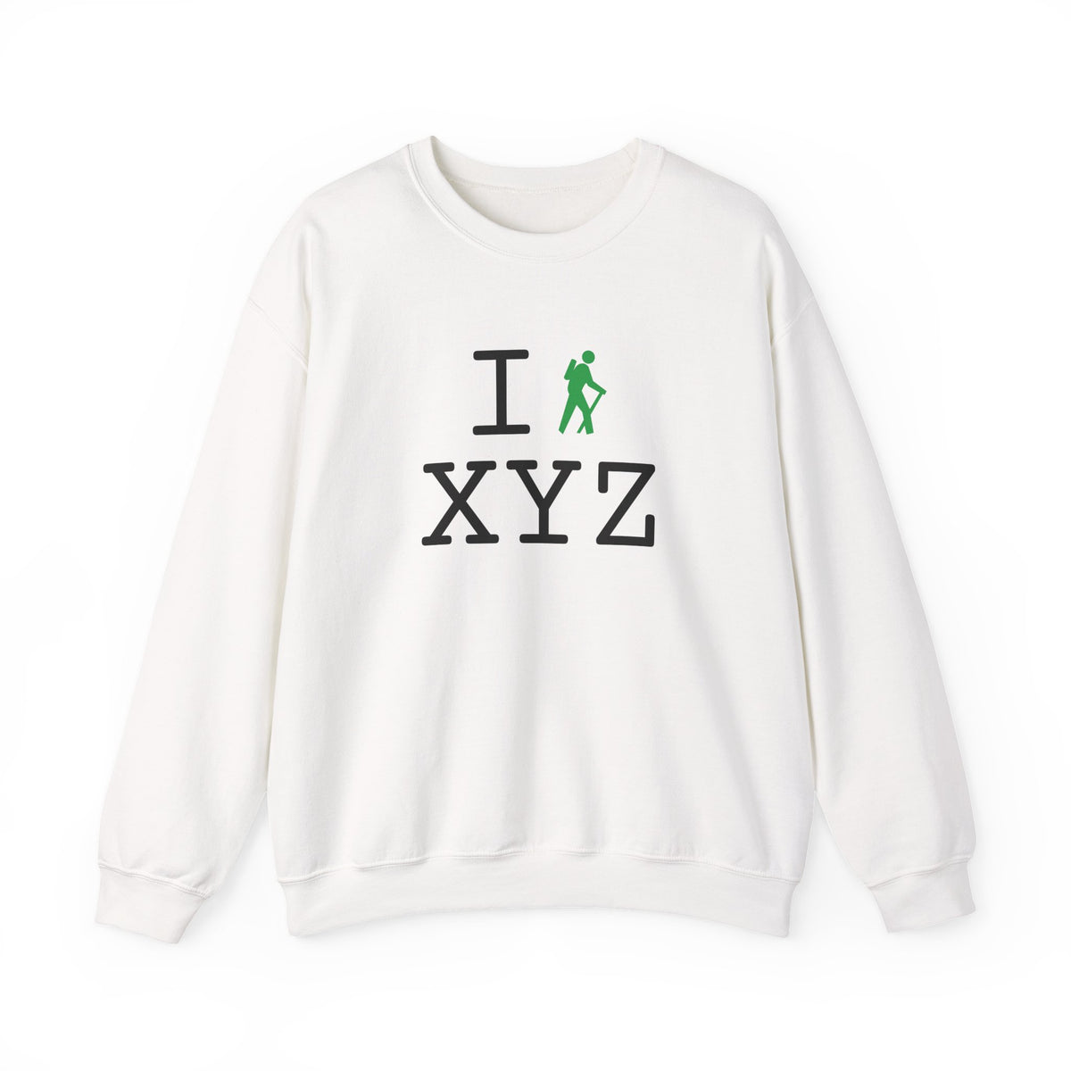I Hike sweatshirt, green hiker