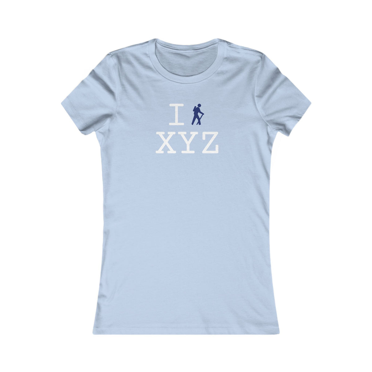 I Hike women's T, navy hiker