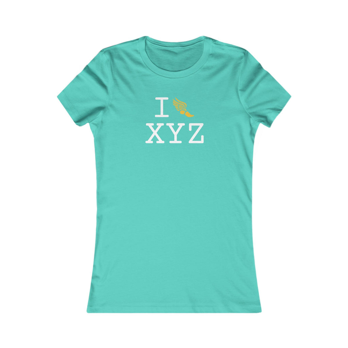 I Run women's T, yellow logo