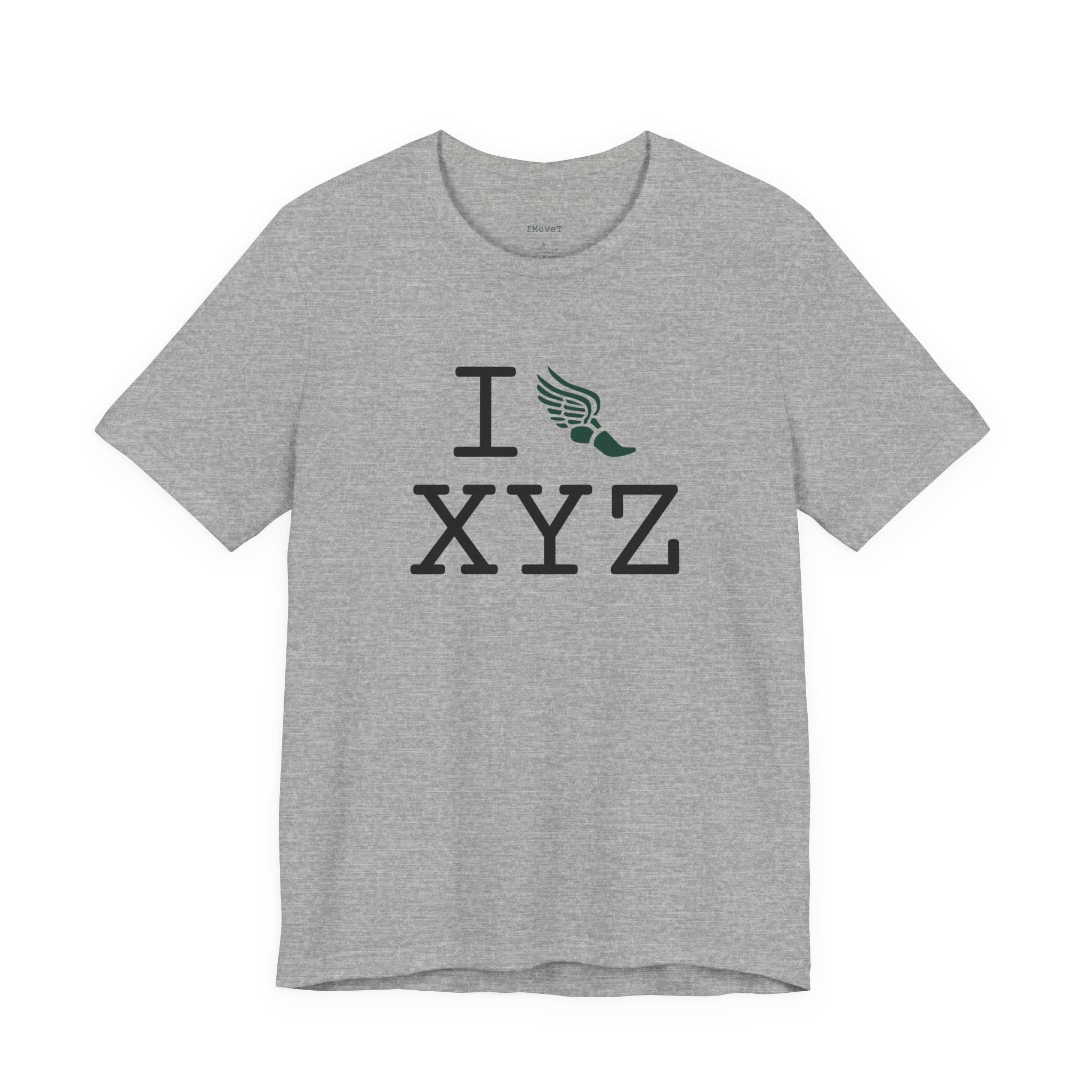 I Run ___ unisex T, dark green logo