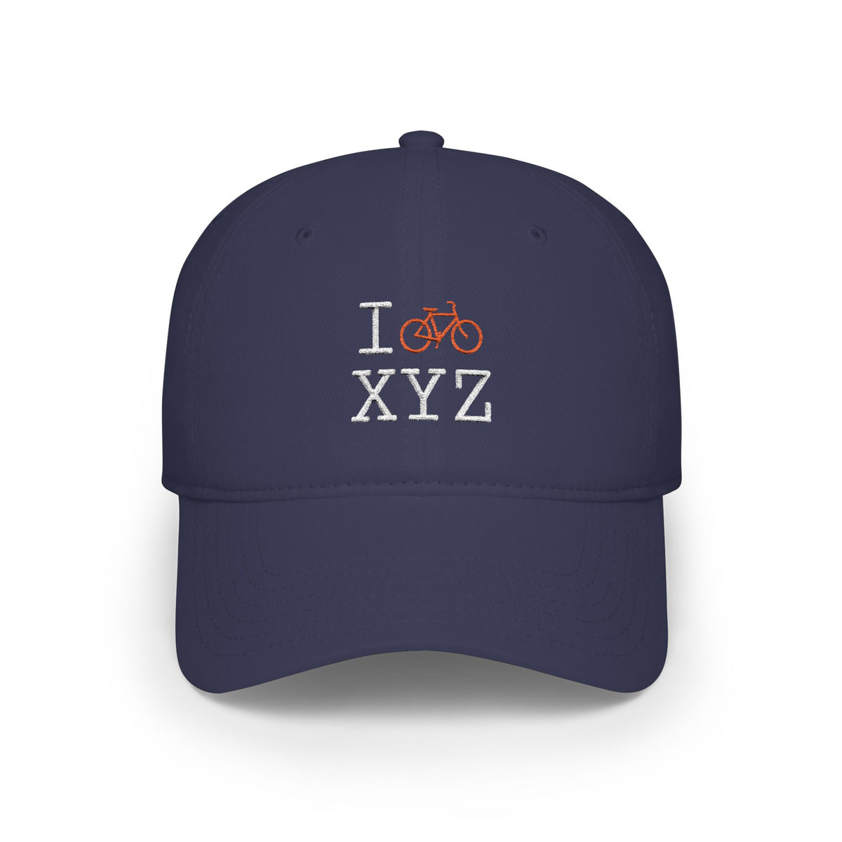 I Bike baseball cap, orange bike