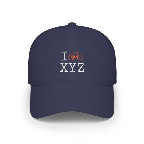 I Bike baseball cap, orange bike
