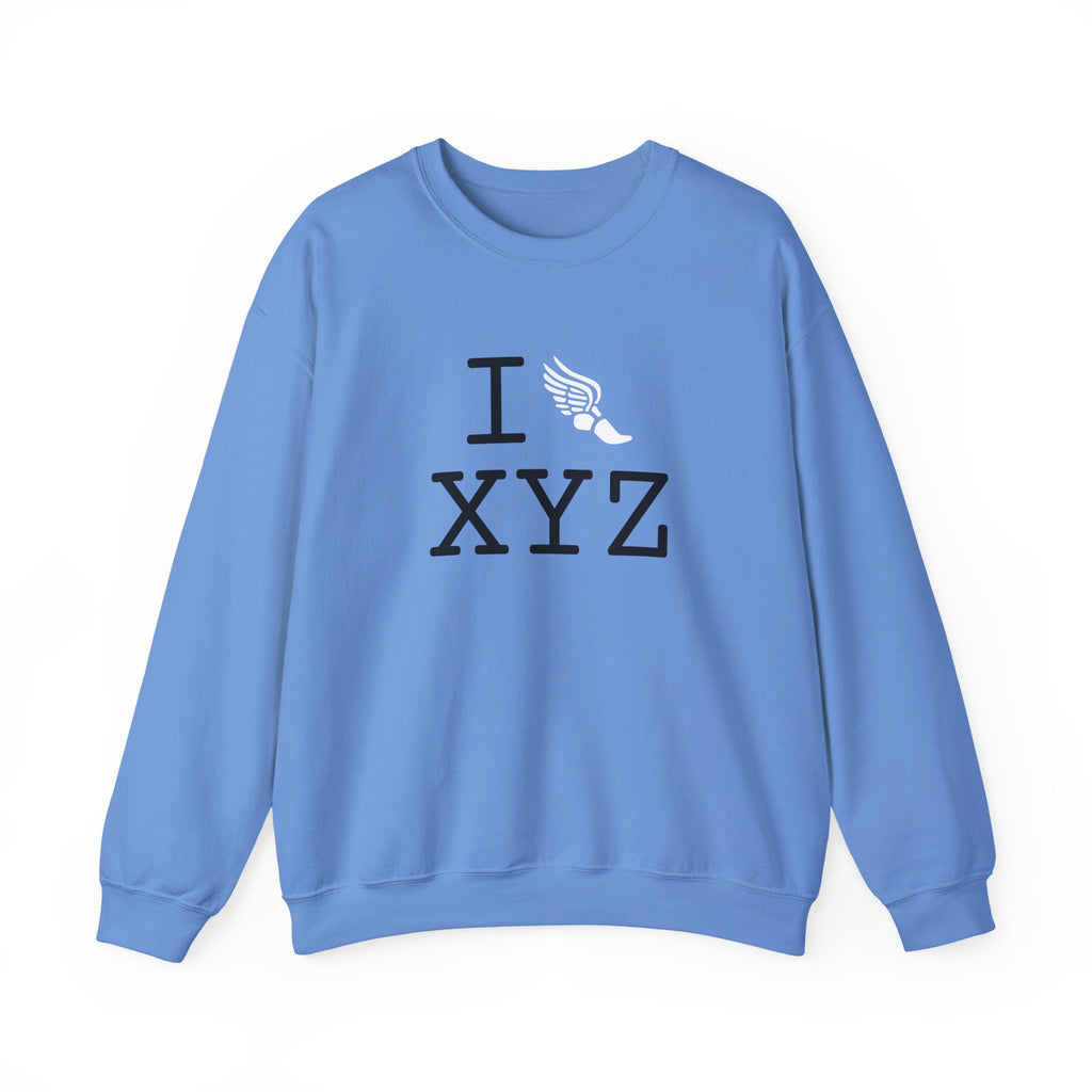 I Run sweatshirt, white logo