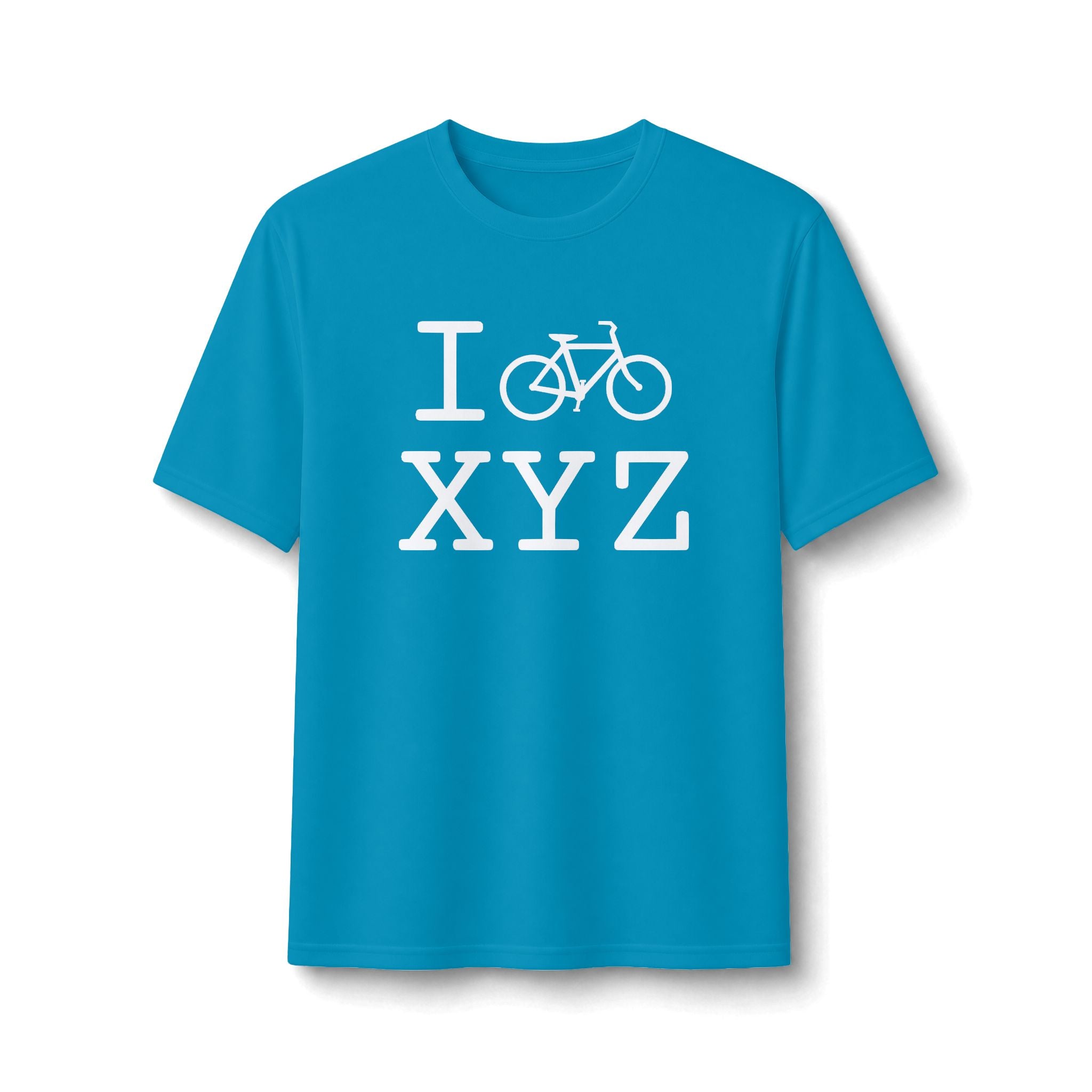 "I Bike ___" athletic T, white bike