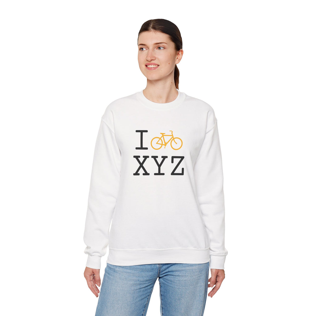 I Bike sweatshirt, yellow bike
