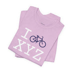 I Bike unisex T, navy bike