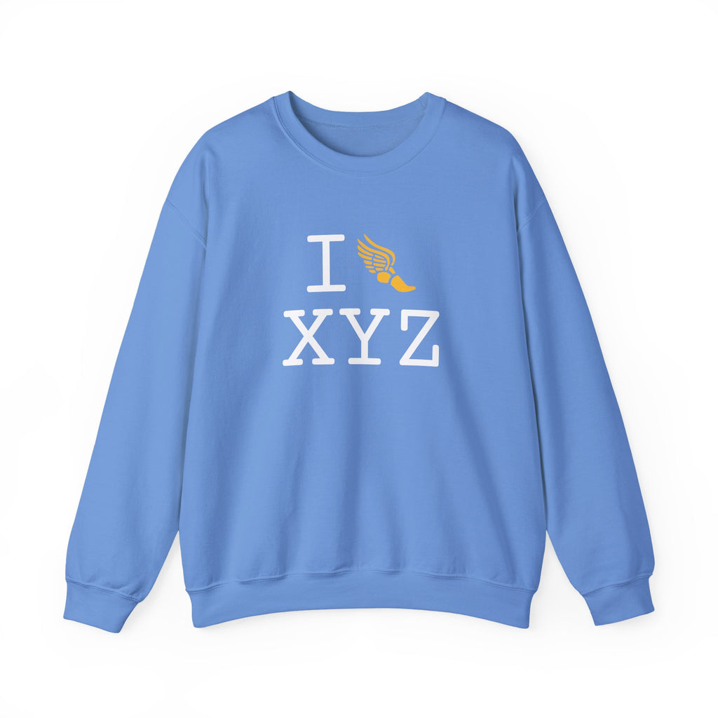 I Run sweatshirt, yellow logo
