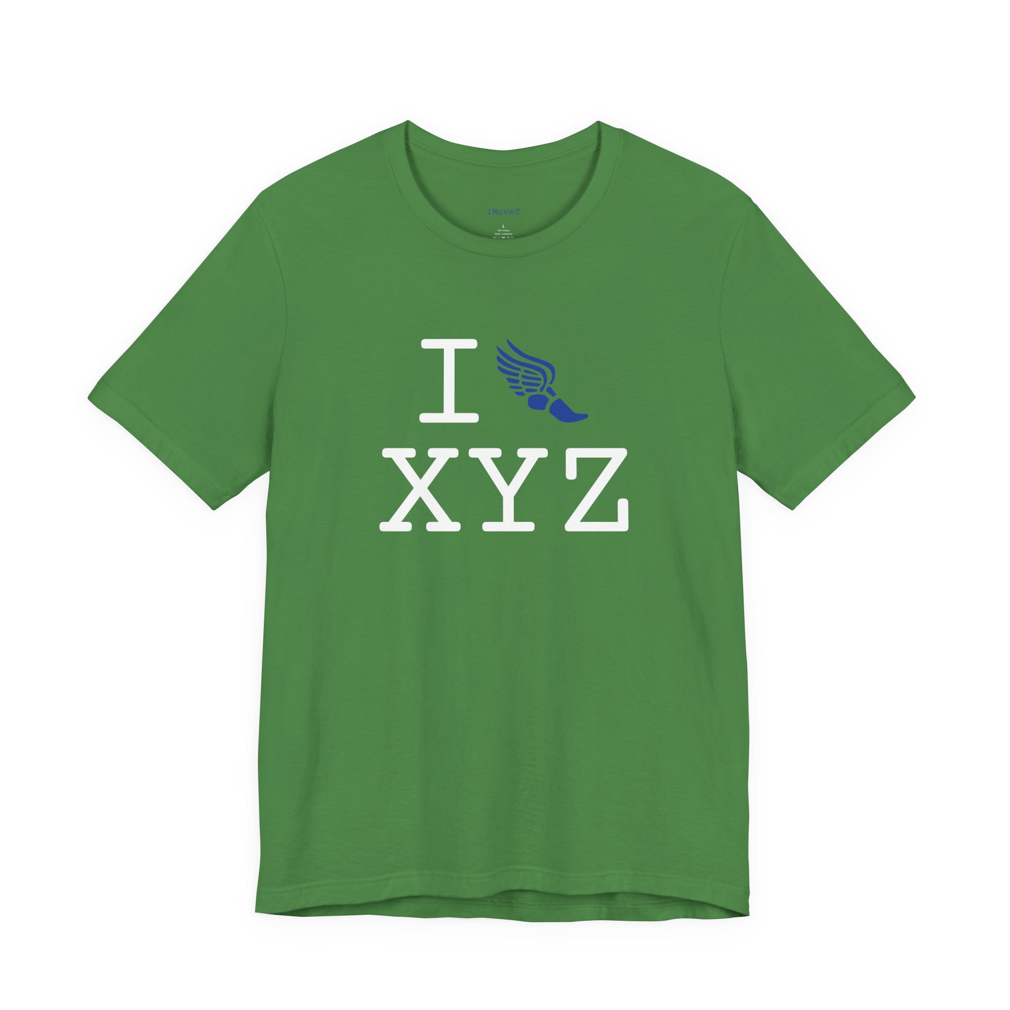 I Run ___ unisex T, blue logo