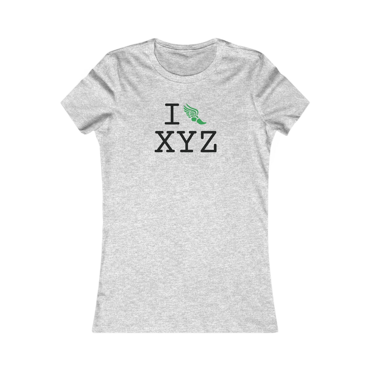 I Run women's T, green logo