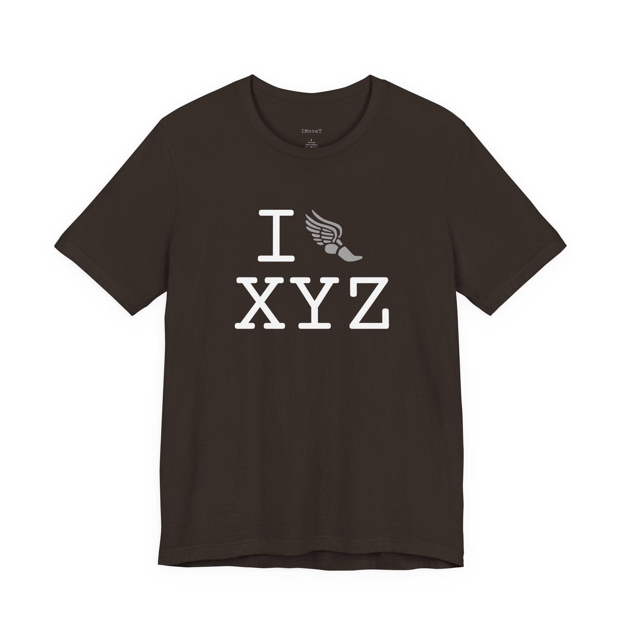 I Run ___ unisex T, grey logo