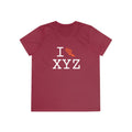 I Run women's athletic T, orange logo