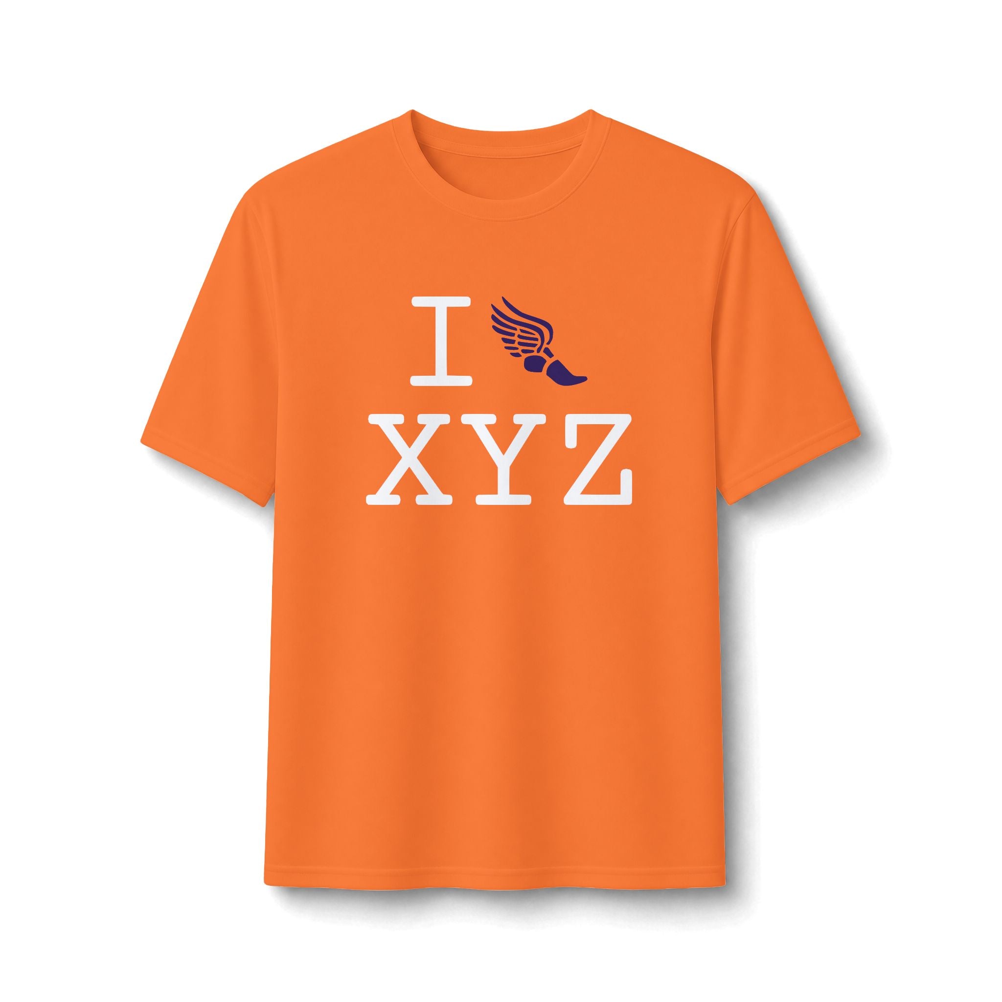 I Run ___ athletic T, purple logo