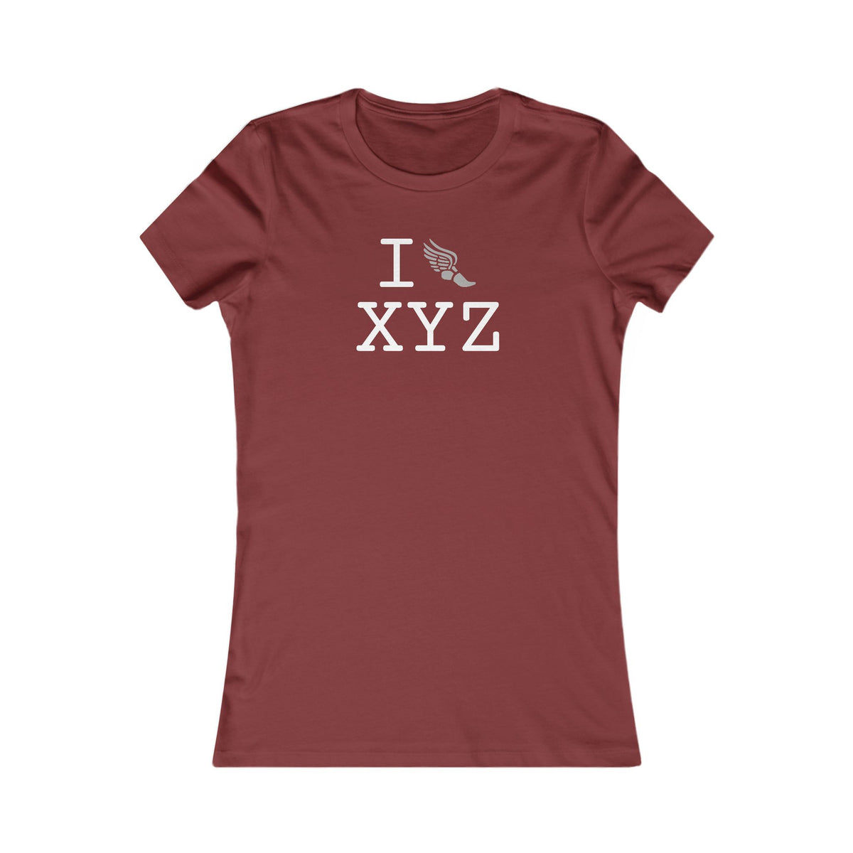 I Run women's T, grey logo