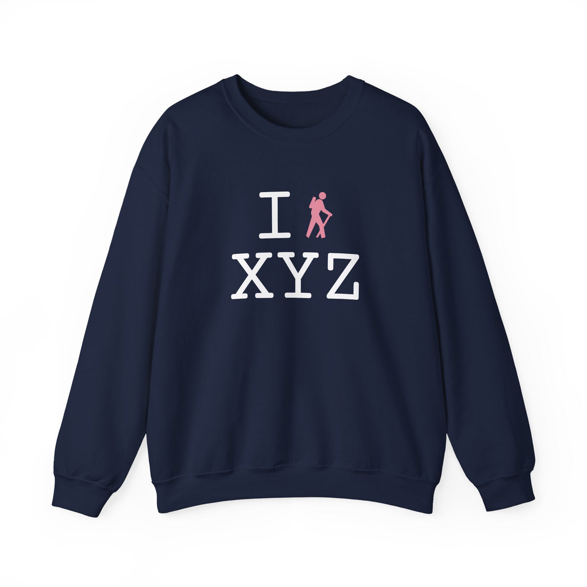 I Hike sweatshirt, pink hiker