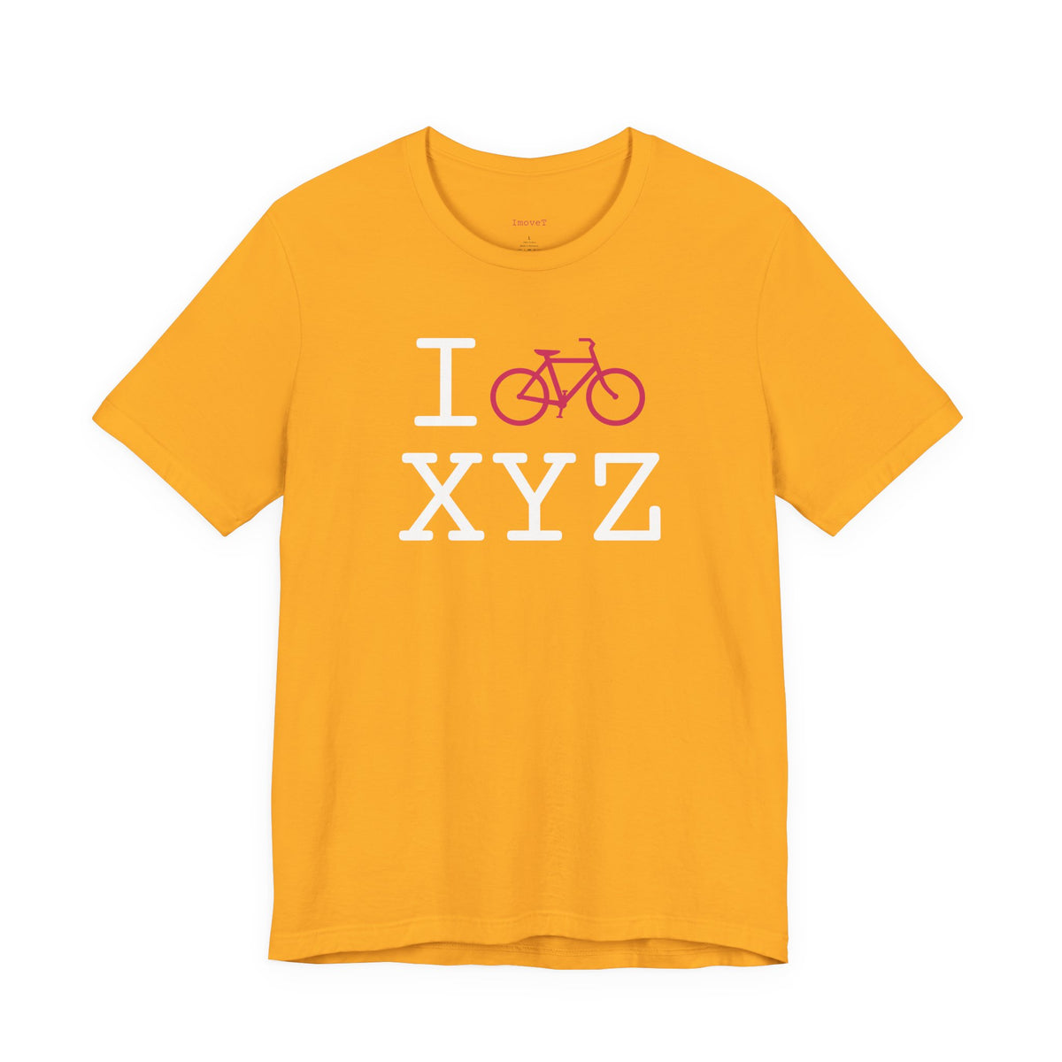 I Bike unisex T, hot pink bike