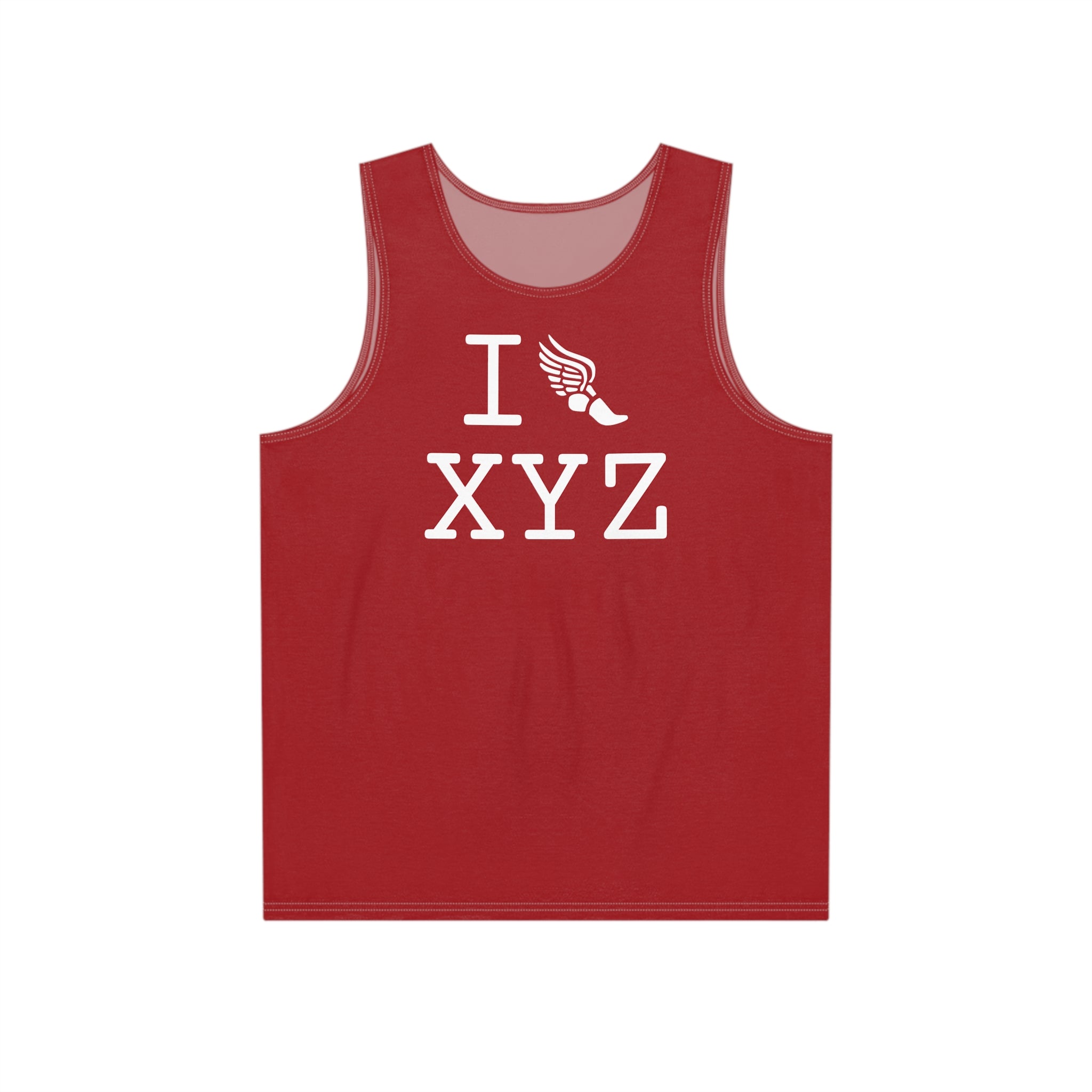 I Run men's singlet, crimson