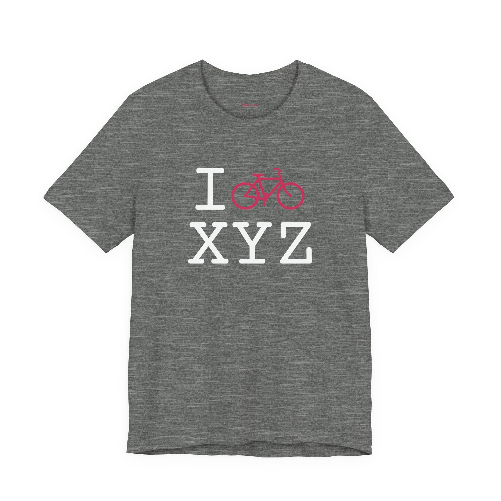 I Bike ___ unisex T, hot pink bike