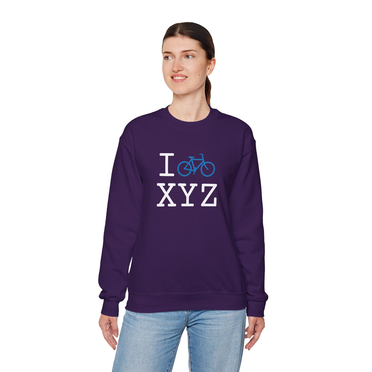 I Bike sweatshirt, light blue bike
