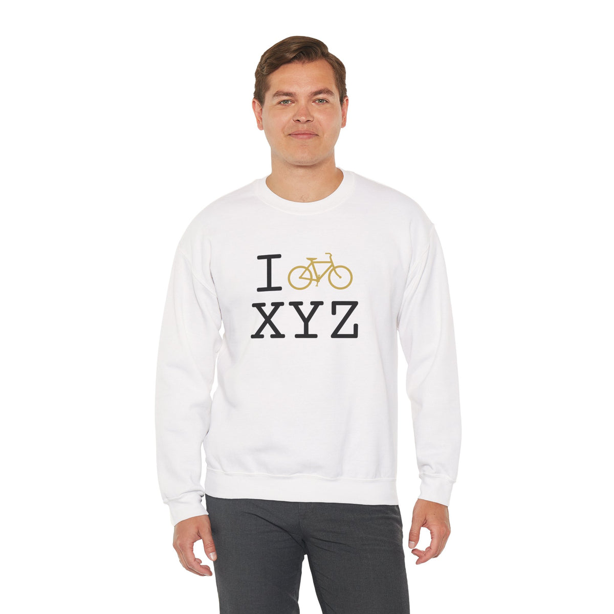 I Bike sweatshirt, gold bike