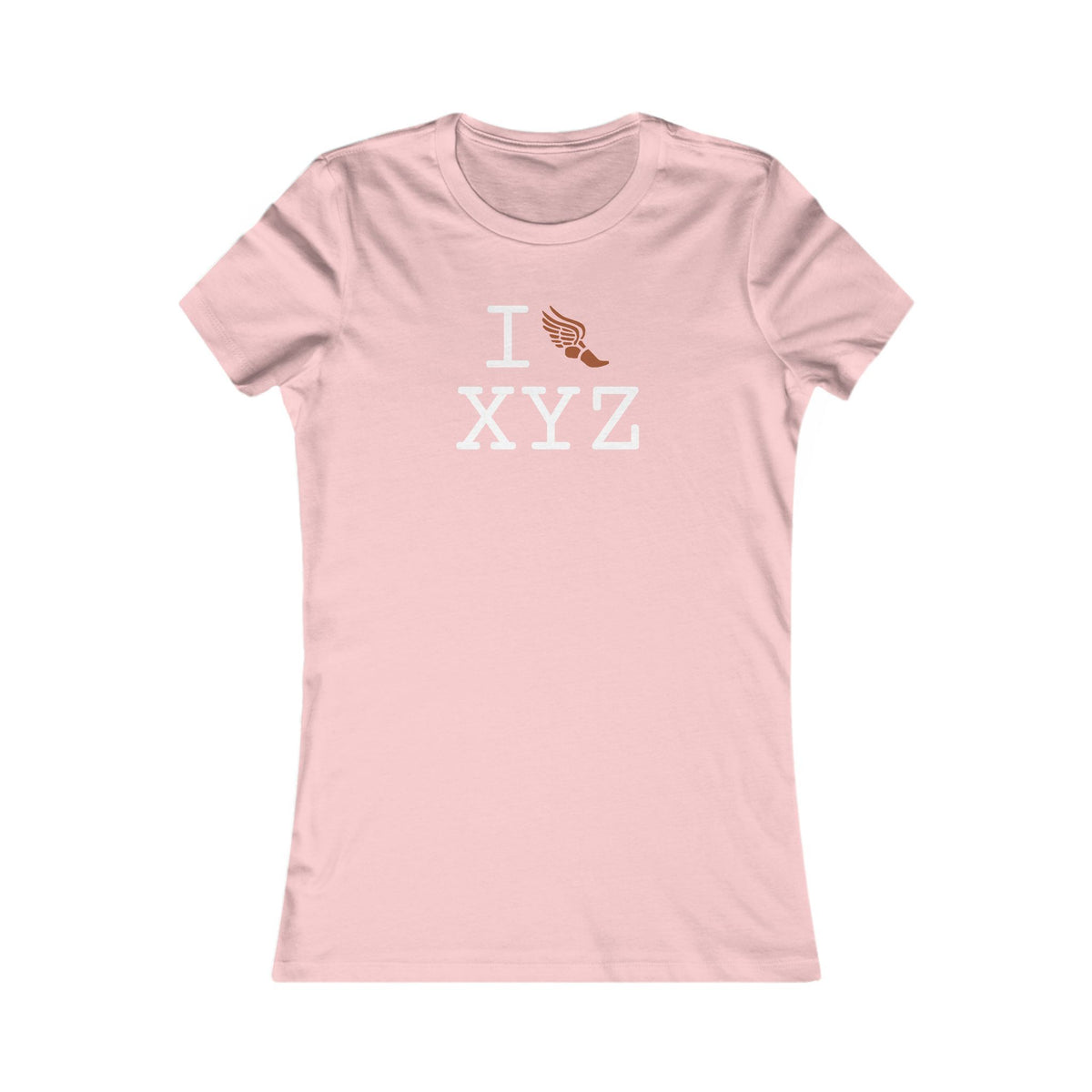 I Run women's T, dark orange logo