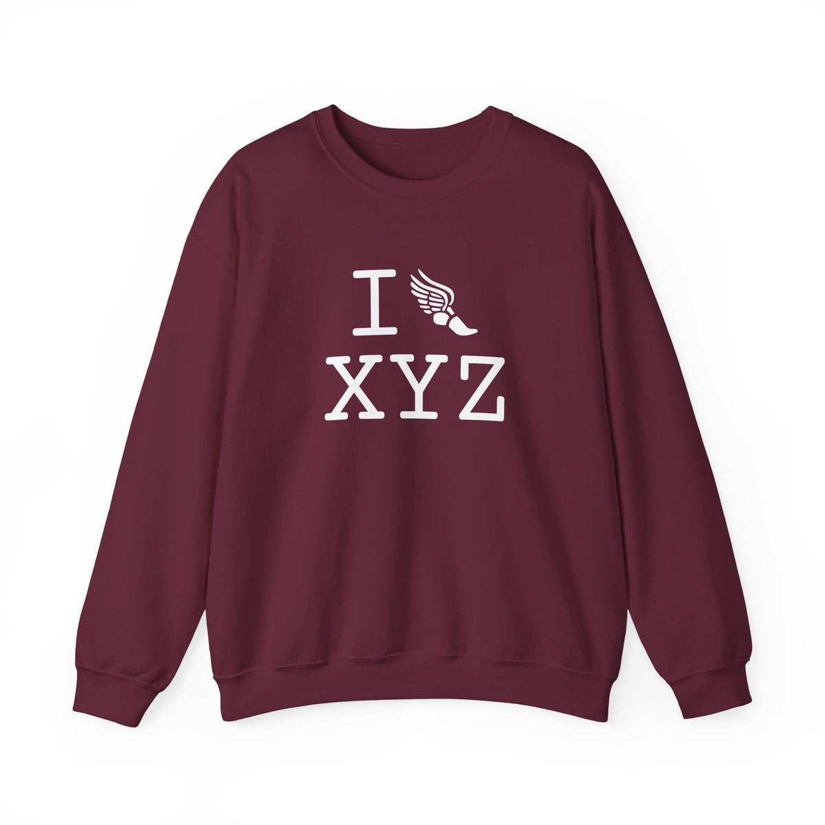 I Run sweatshirt, white logo