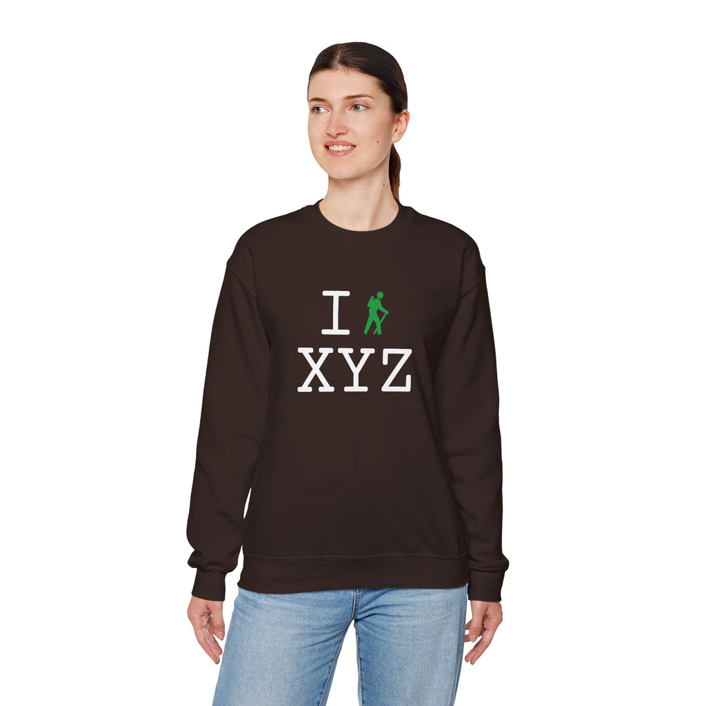 I Hike sweatshirt, green hiker