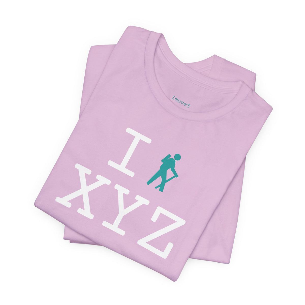 I Hike unisex T, teal hiker
